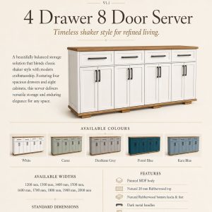 4 Top Drawer 8 Door Server - Nuglo