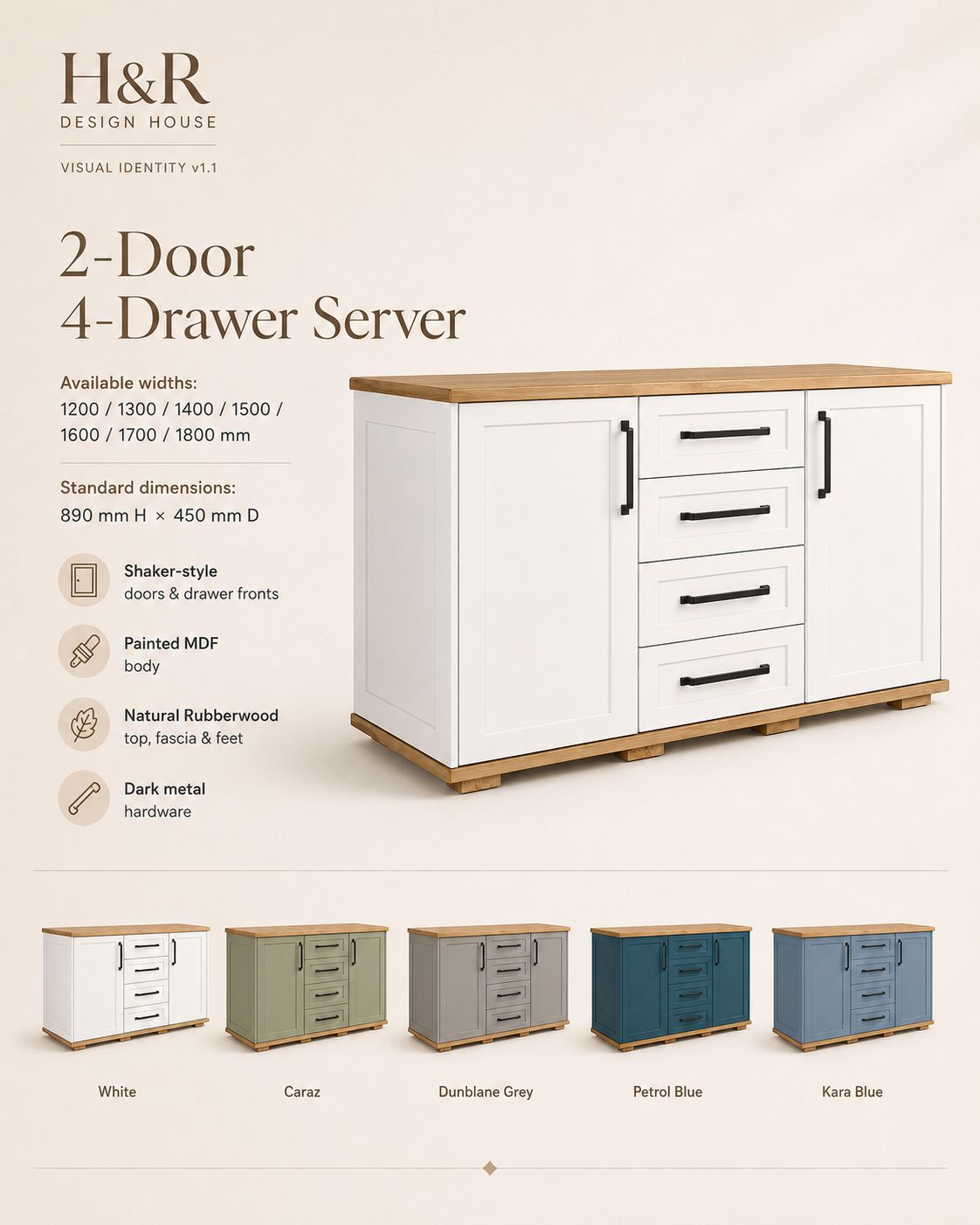 2 Door 4 Drawer Server - Nuglo - Image 8