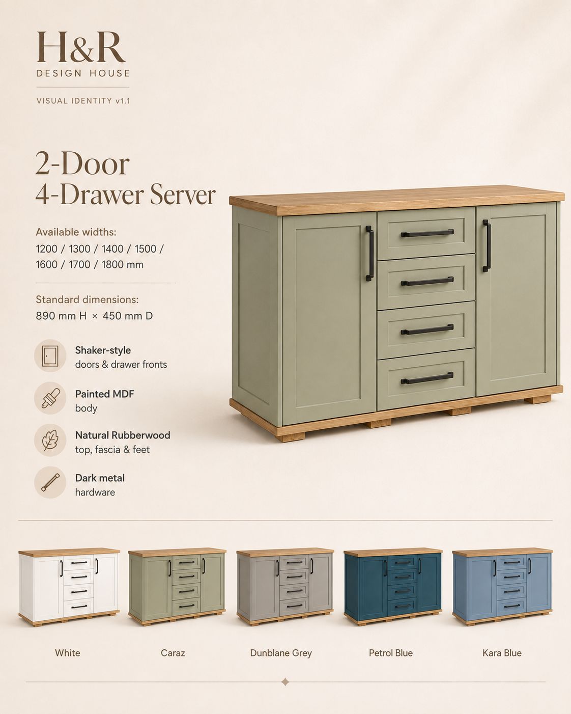 2 Door 4 Drawer Server - Nuglo - Image 7