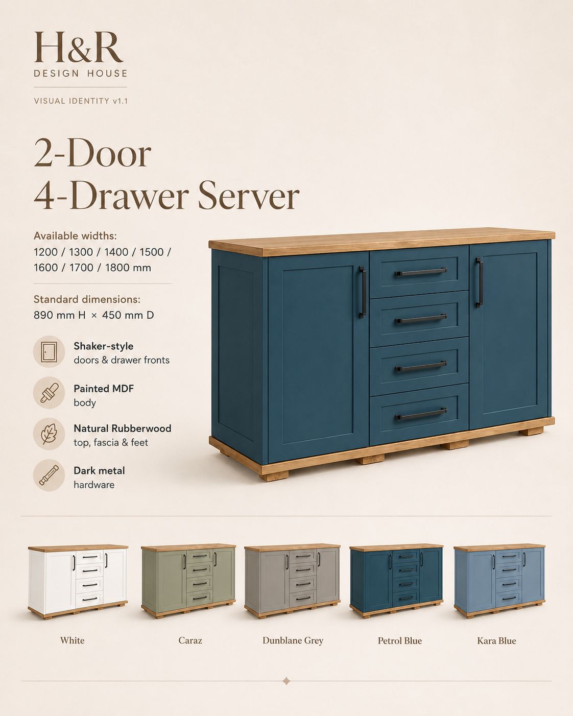 2 Door 4 Drawer Server - Nuglo - Image 6