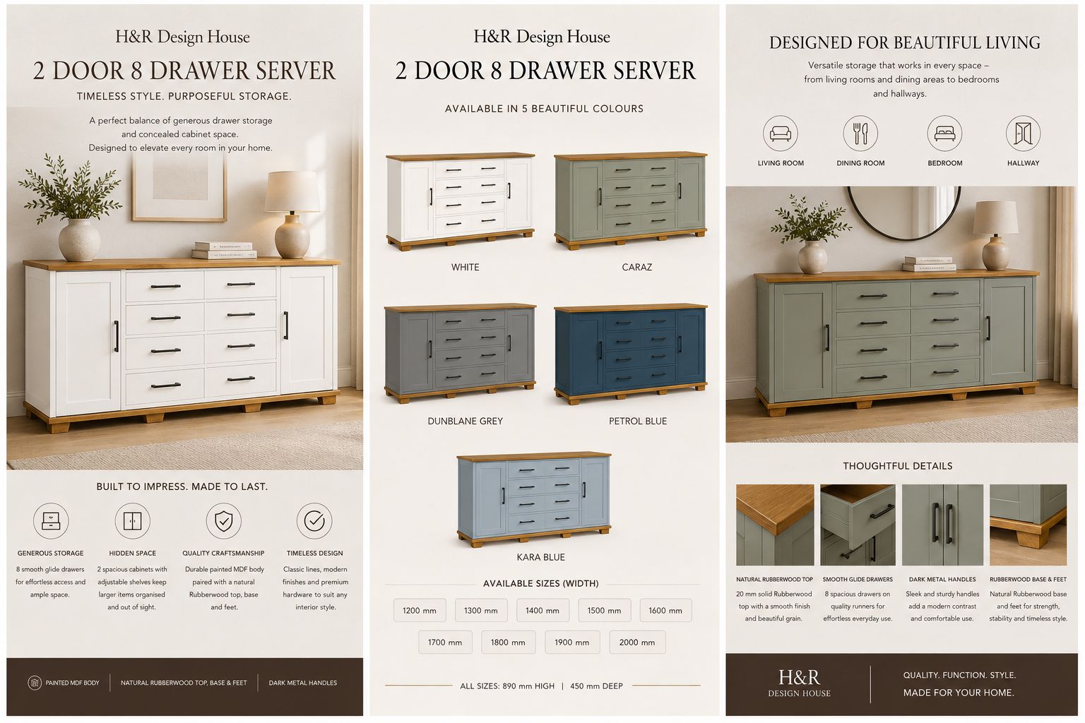 2 Door 8 Drawer Server - Nuglo - Image 12