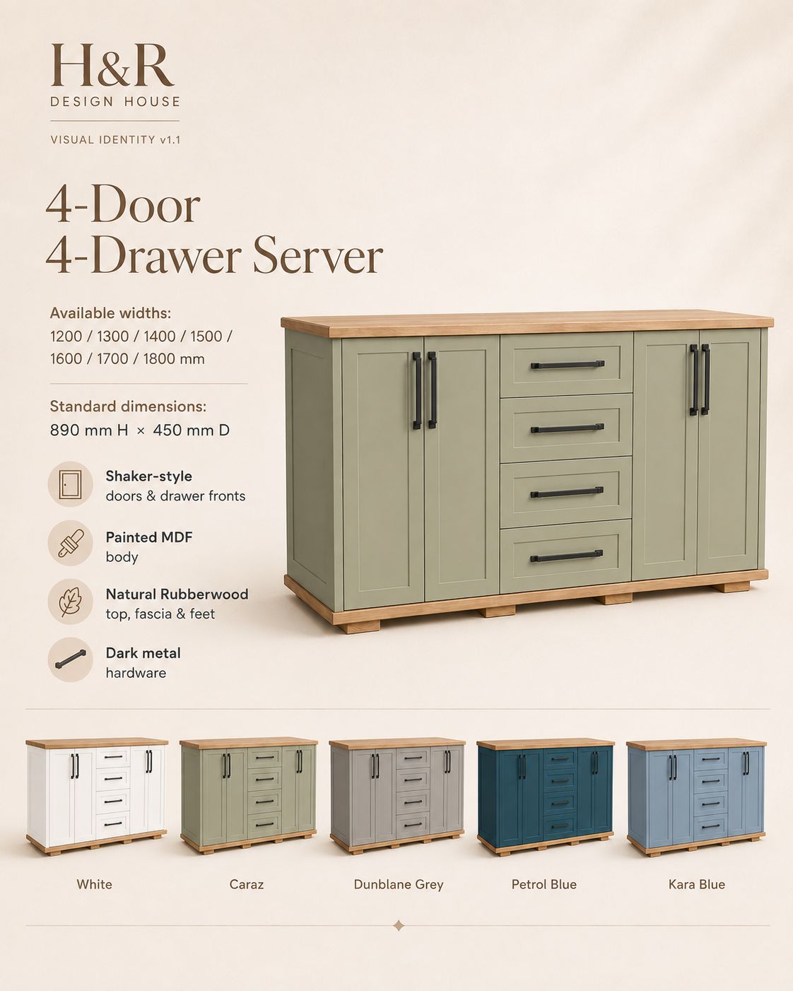 4 Door 4 Drawer Server - Nuglo - Image 2