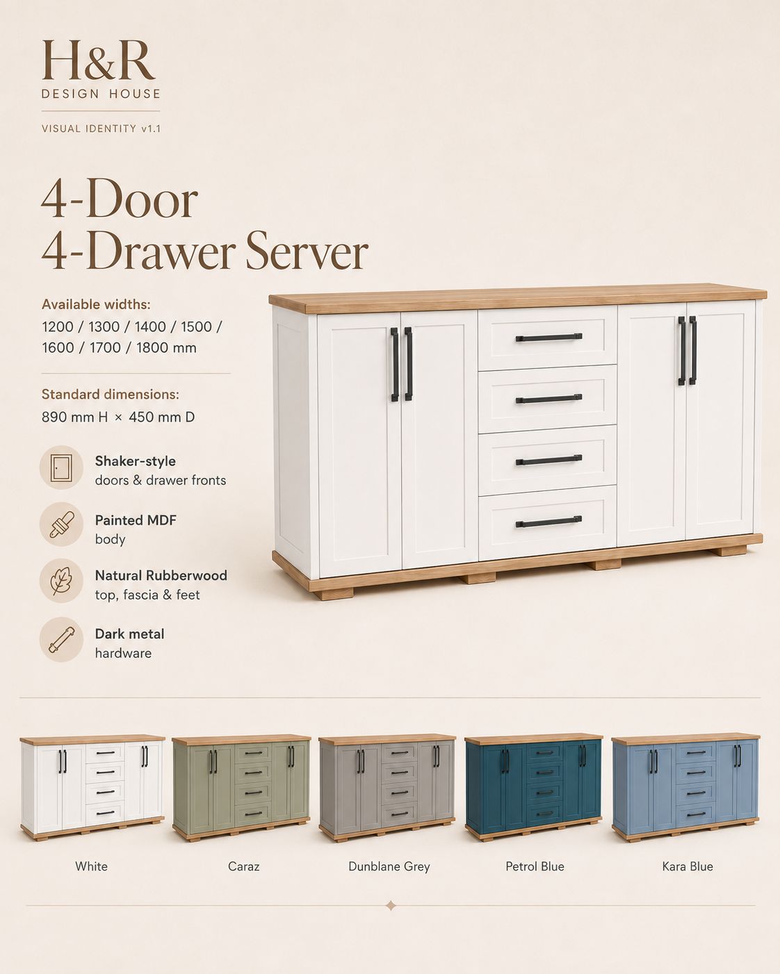 4 Door 4 Drawer Server - Nuglo - Image 3