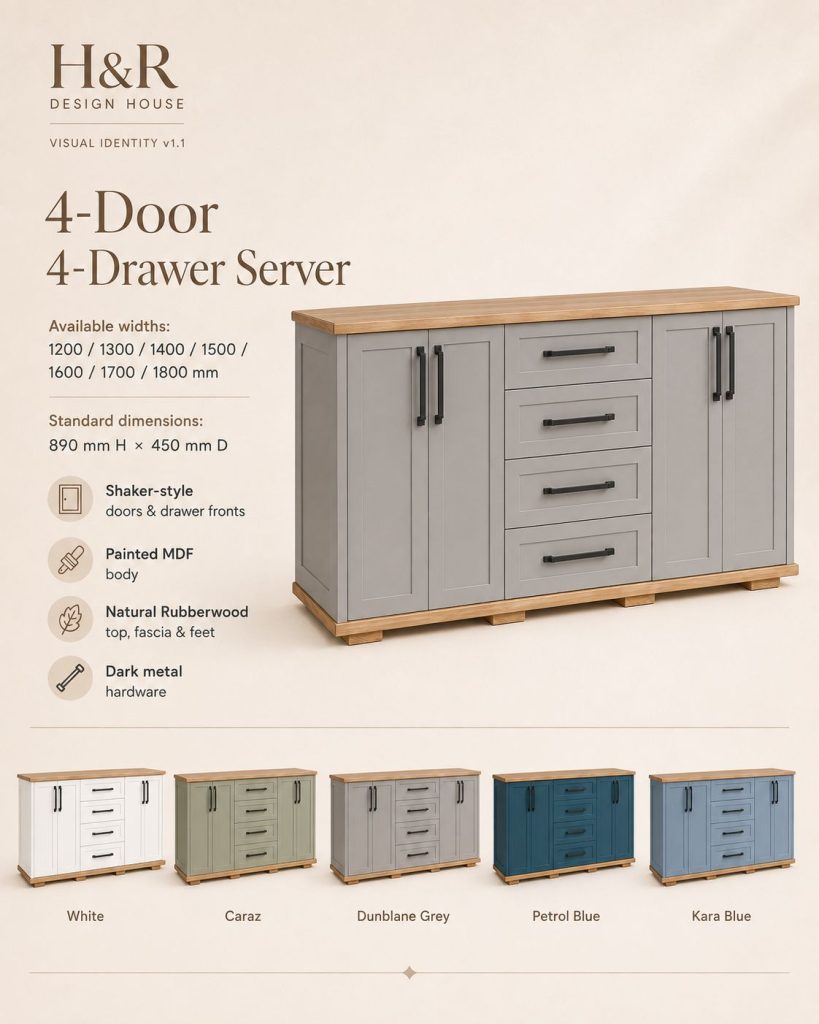 4 Door 4 Drawer Server - Nuglo