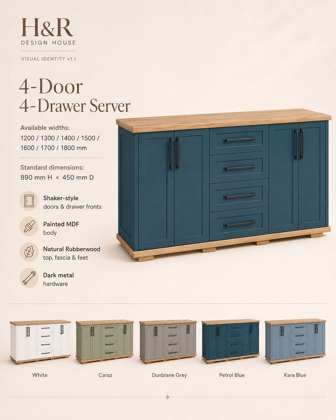 4 Door 4 Drawer Server - Nuglo - Image 5