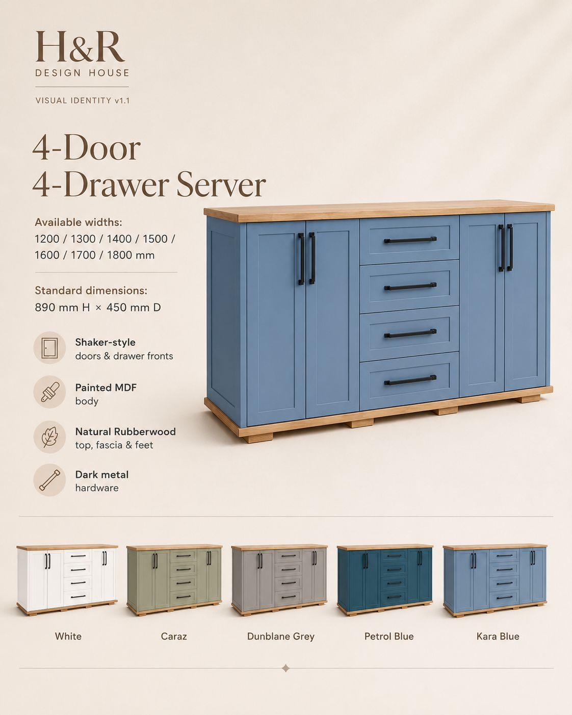 4 Door 4 Drawer Server - Nuglo - Image 6