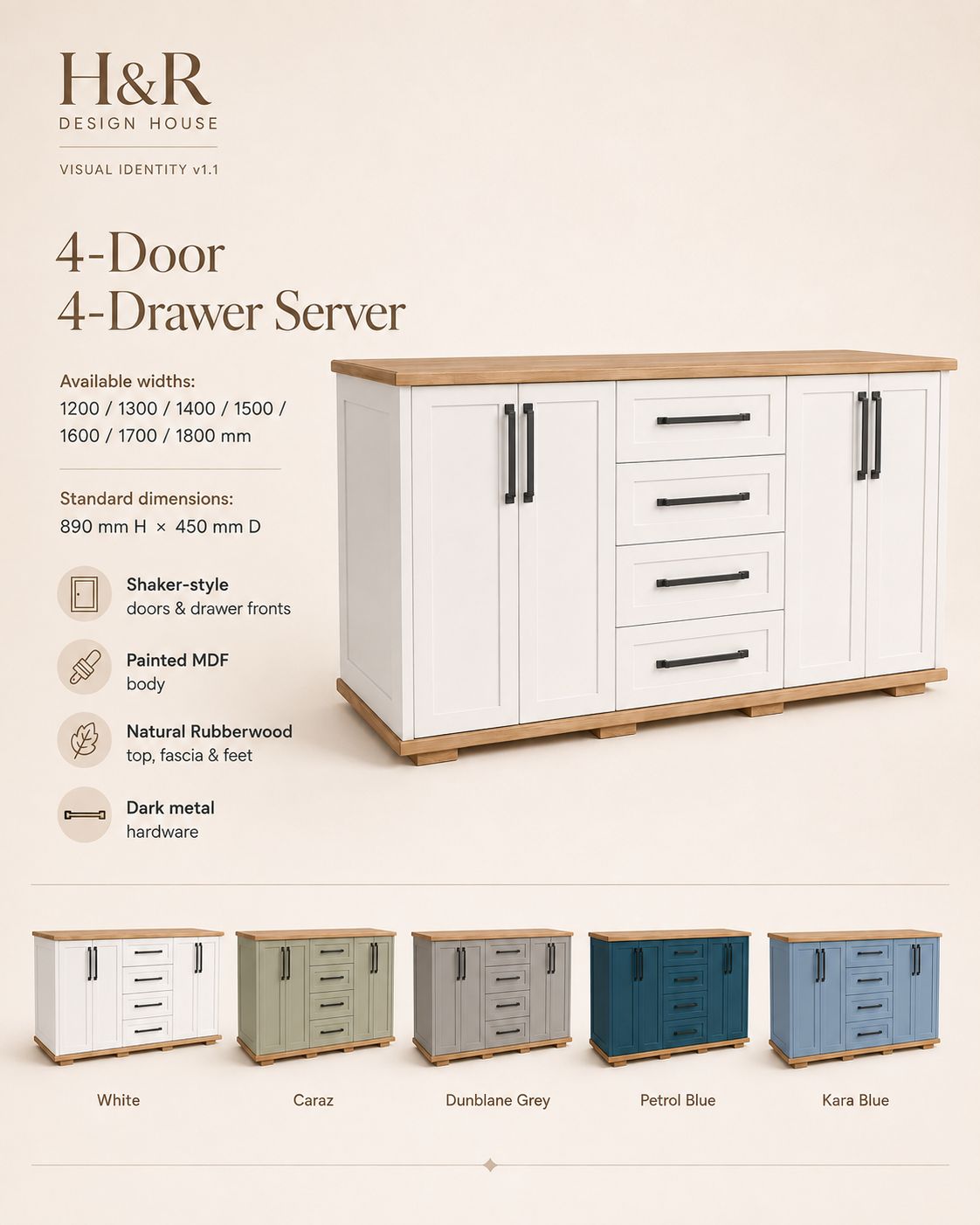 4 Door 4 Drawer Server - Nuglo - Image 7