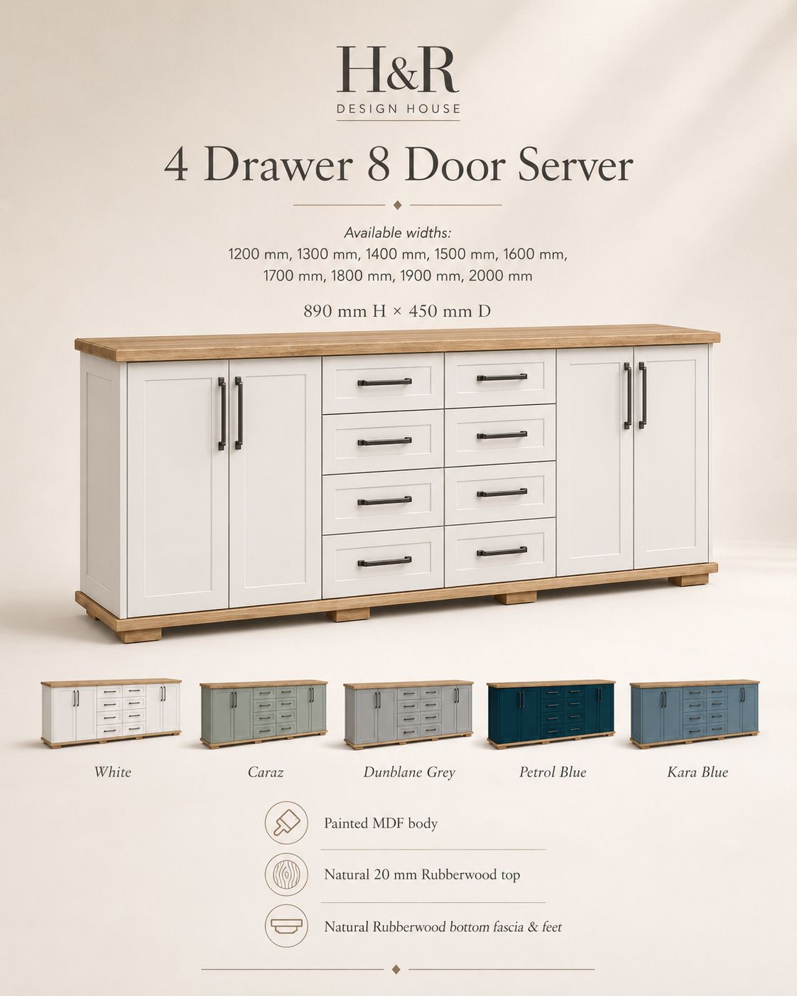 4 Door 8 Drawer Server - Nuglo - Image 10
