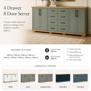 4 Door 8 Drawer Server - Nuglo