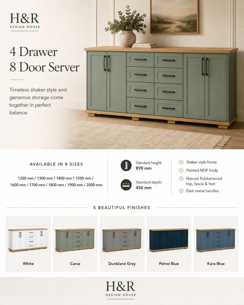 4 Door 8 Drawer Server - Nuglo